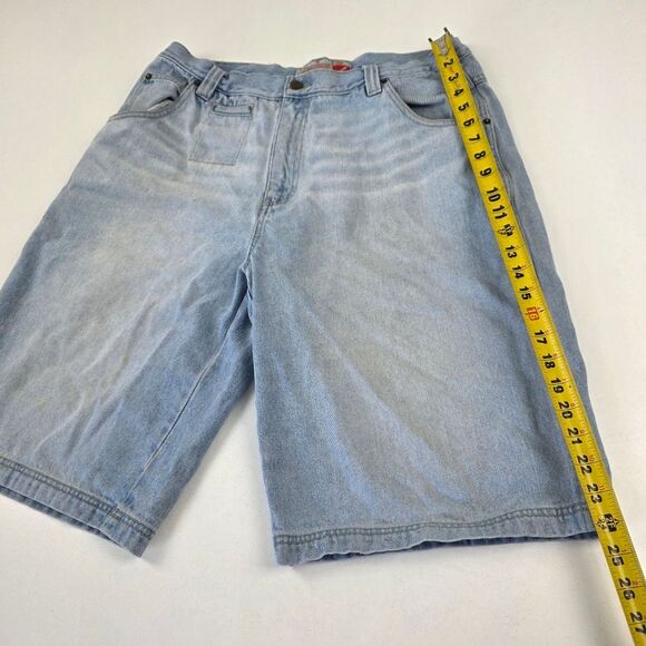 Vintage Y2K God Body Distressed Denim Shorts Baggy Wide Leg Jorts Mens Size 36 - Picture 6 of 11